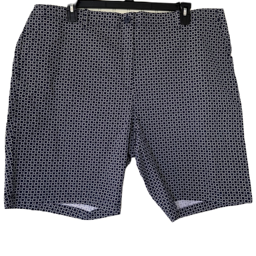 Talbots Woman Simply Flattering 22W Navy White Geometric Bermuda Short Preppy